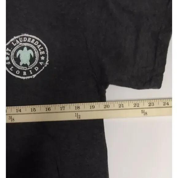 Surf Style Fort Lauderdale Florida Sea Turtle T-Shirt Heather Gray Medium - Picture 6 of 7